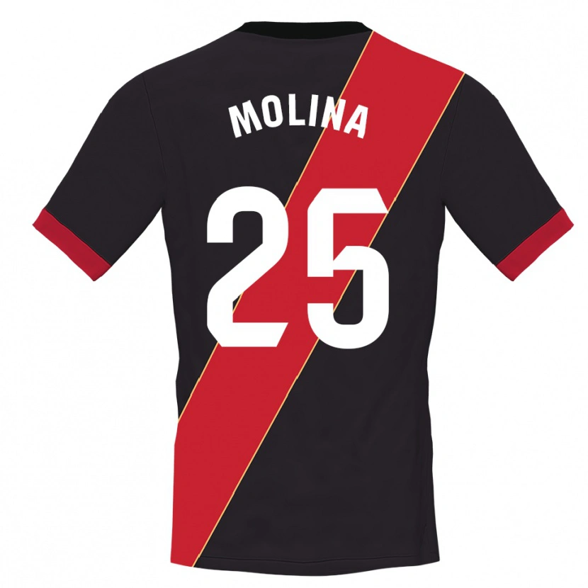 Danxen Criança Adrián Molina #25 Vermelho Preto Camisola Guarda-Redes 2025/26 Camisa Brasil