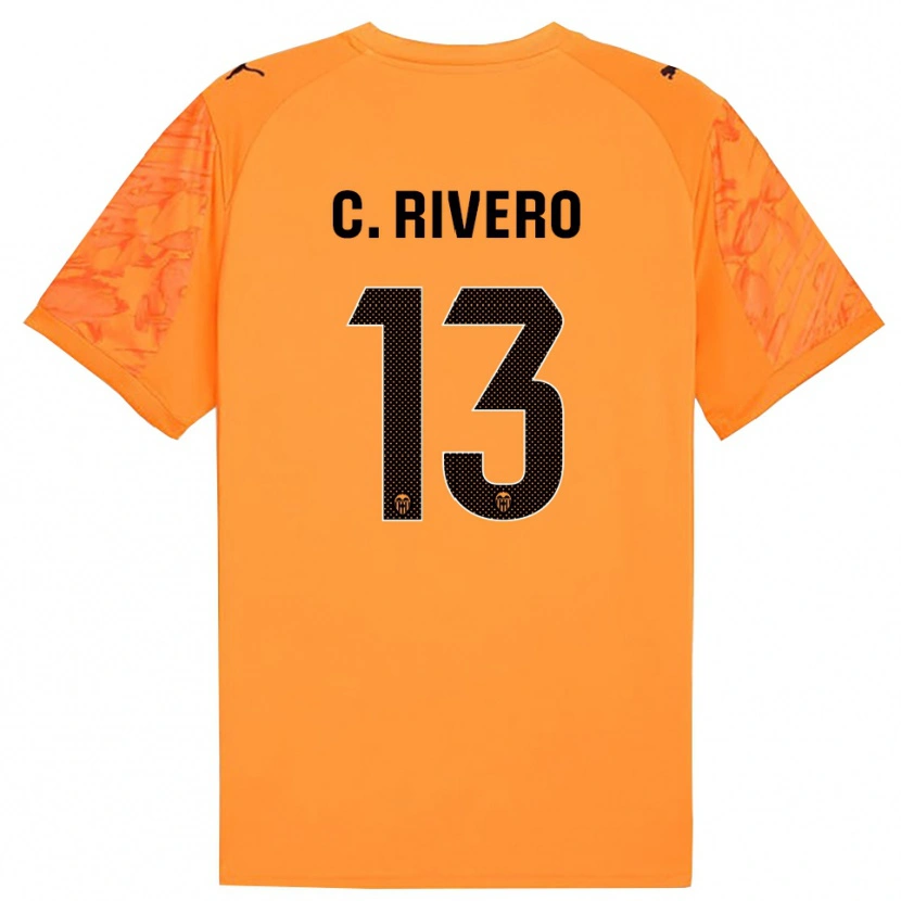 Danxen Criança Cristian Rivero #13 Laranja Preto Camisola Guarda-Redes 2025/26 Camisa Brasil