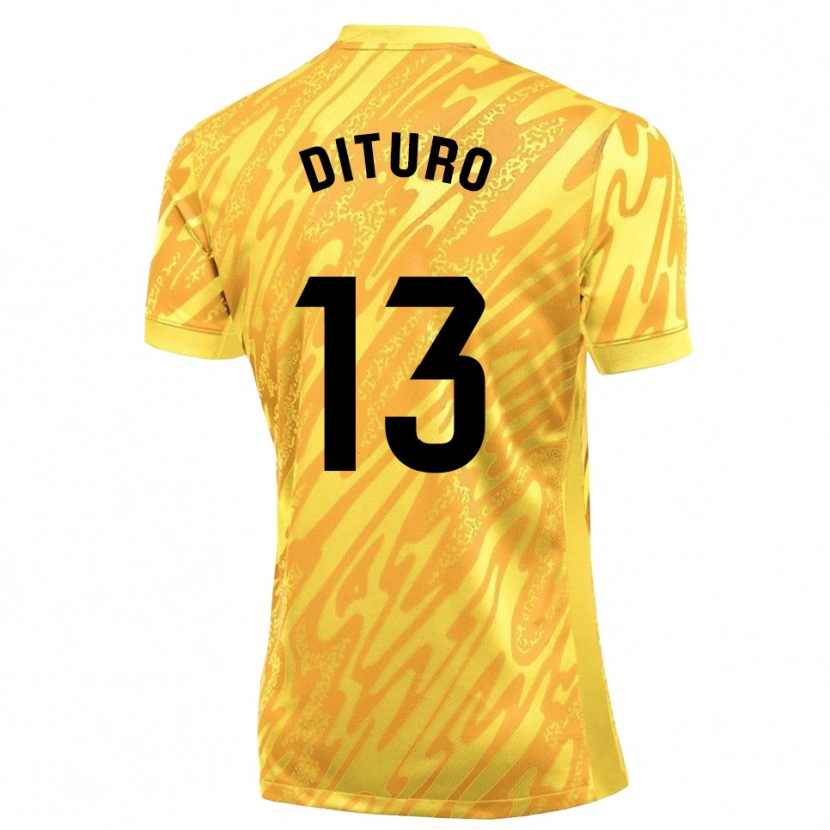 Danxen Criança Matías Dituro #13 Amarelo Preto Camisola Guarda-Redes 2025/26 Camisa Brasil