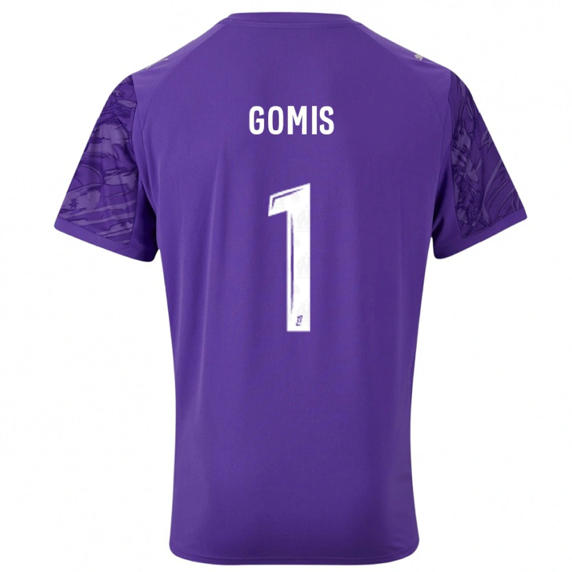 Danxen Criança Ibrahim Gomis #1 Roxo Branco Camisola Guarda-Redes 2025/26 Camisa Brasil