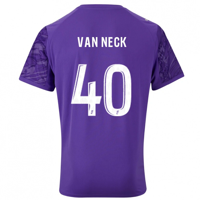 Danxen Criança Jelle Van Neck #40 Roxo Branco Camisola Guarda-Redes 2025/26 Camisa Brasil