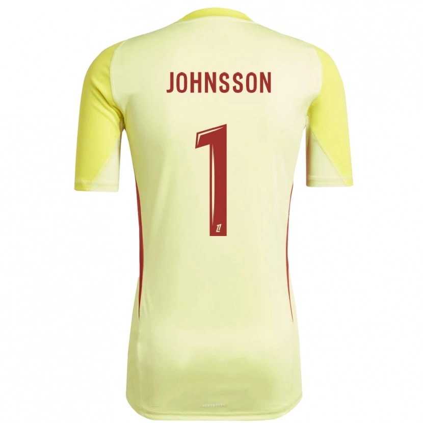 Danxen Criança Karl-Johan Johnsson #1 Amarelo Claro Vermelho Camisola Guarda-Redes 2025/26 Camisa Brasil