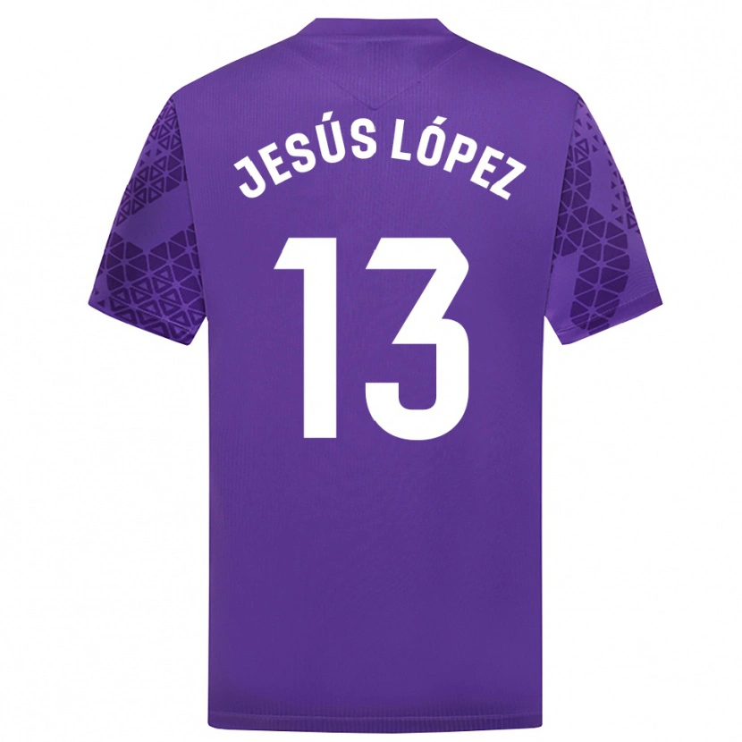 Danxen Criança Jesús López #13 Roxo Branco Camisola Guarda-Redes 2025/26 Camisa Brasil