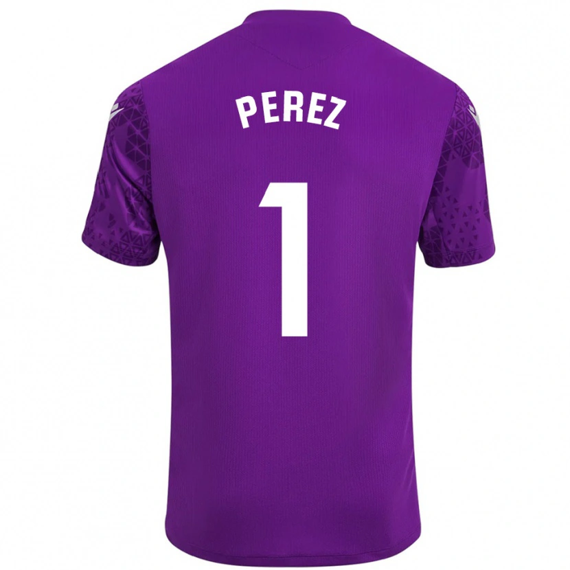 Danxen Criança Fer Pérez #1 Roxo Escuro Branco Camisola Guarda-Redes 2025/26 Camisa Brasil