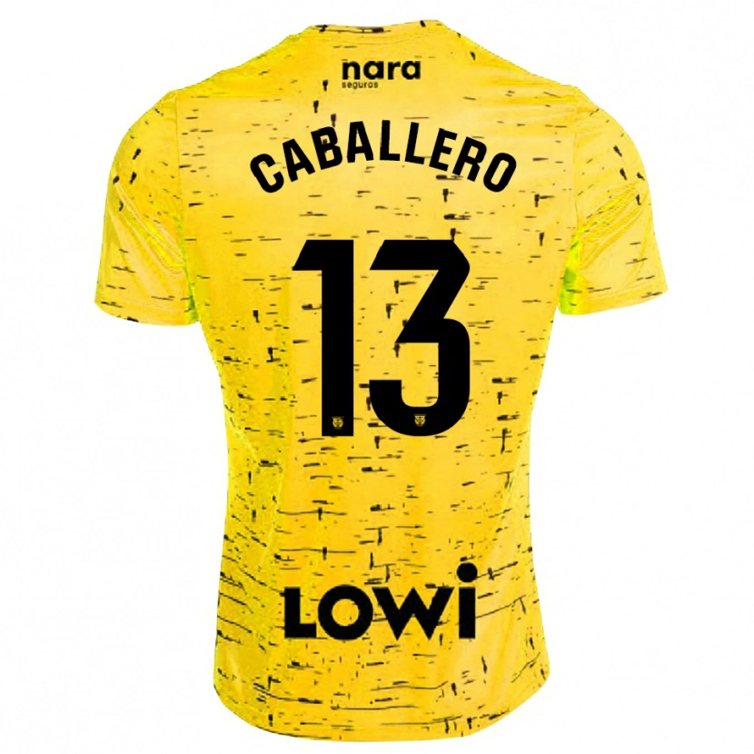 Danxen Criança Hugo Caballero #13 Amarelo Preto Camisola Guarda-Redes 2025/26 Camisa Brasil
