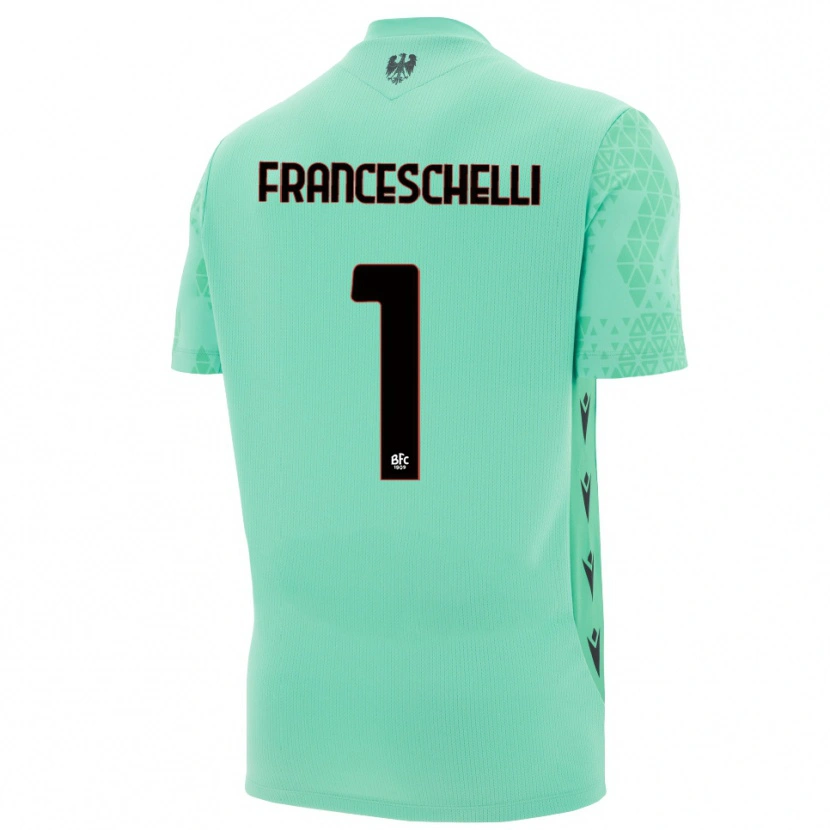 Danxen Criança Matteo Franceschelli #1 Azul Menta Preto Camisola Guarda-Redes 2025/26 Camisa Brasil