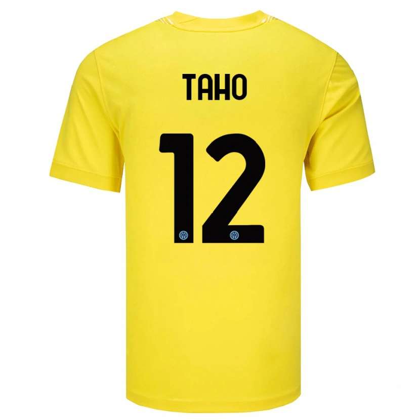 Danxen Criança Alain Taho #12 Amarelo Claro Preto Camisola Guarda-Redes 2025/26 Camisa Brasil