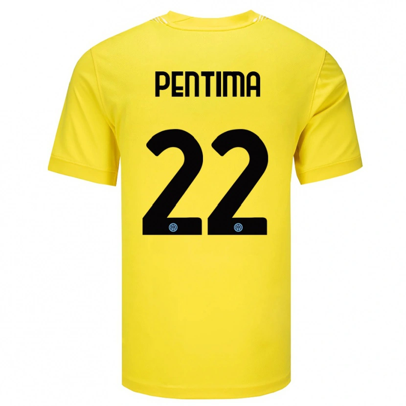 Danxen Criança Alessandro Pentima #22 Amarelo Claro Preto Camisola Guarda-Redes 2025/26 Camisa Brasil