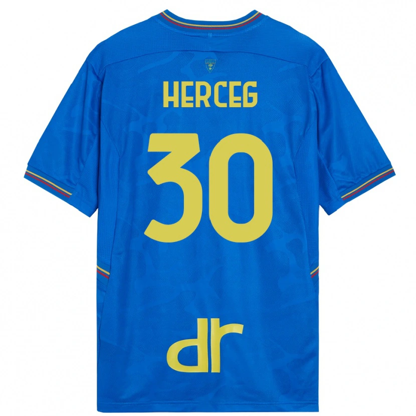 Danxen Criança Lovro Herceg #30 Azul Real Marrom Camisola Guarda-Redes 2025/26 Camisa Brasil