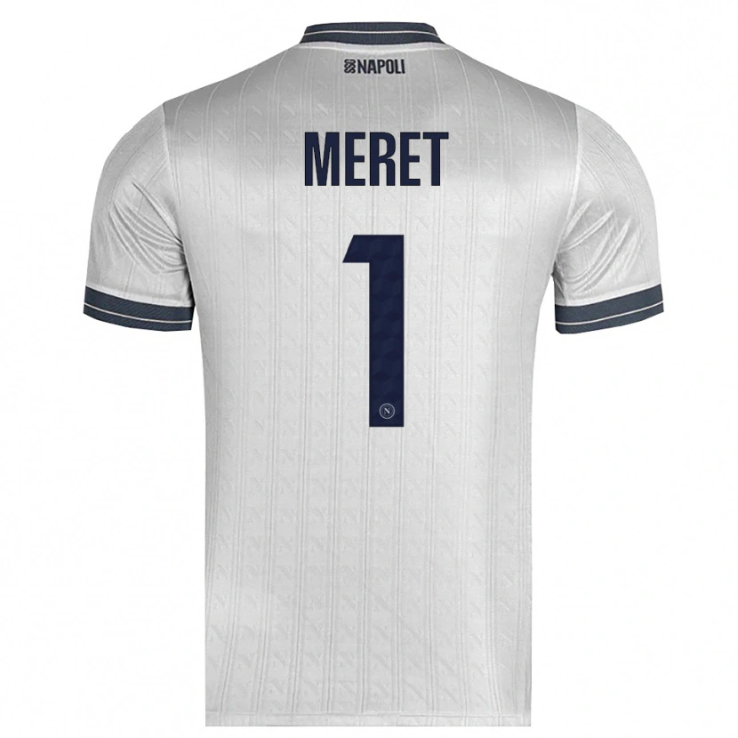 Danxen Criança Alex Meret #1 Cinza Claro Camisola Guarda-Redes 2025/26 Camisa Brasil