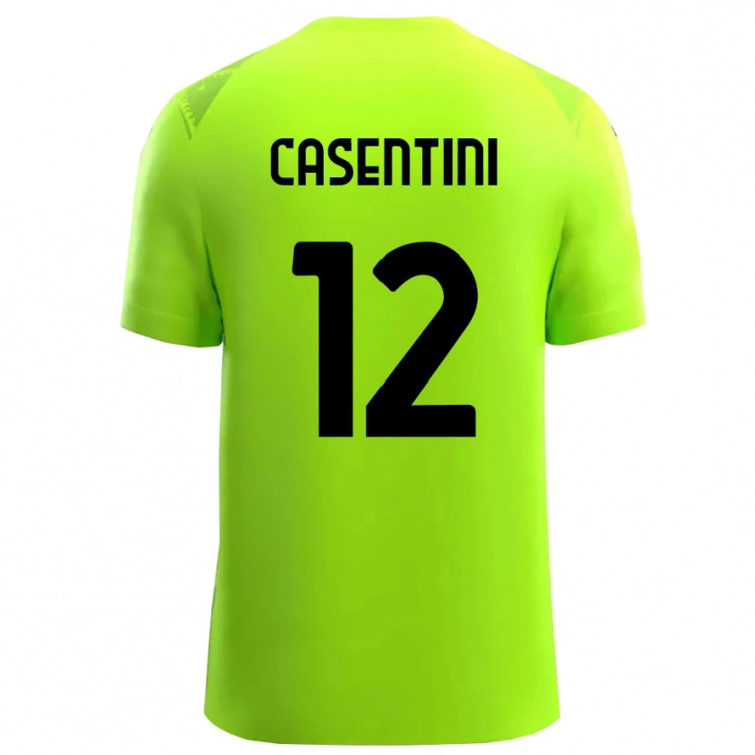 Danxen Criança Gabriele Casentini #12 Preto Verde Grama Camisola Guarda-Redes 2025/26 Camisa Brasil