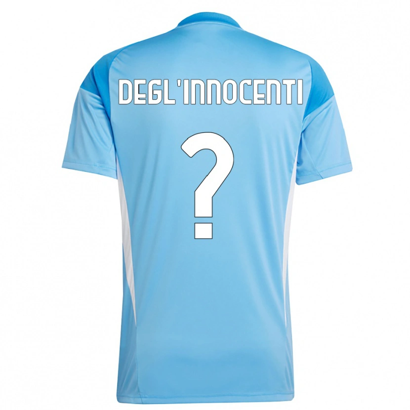 Danxen Criança Luca Degl'Innocenti #0 Branco Azul Céu Camisola Guarda-Redes 2025/26 Camisa Brasil