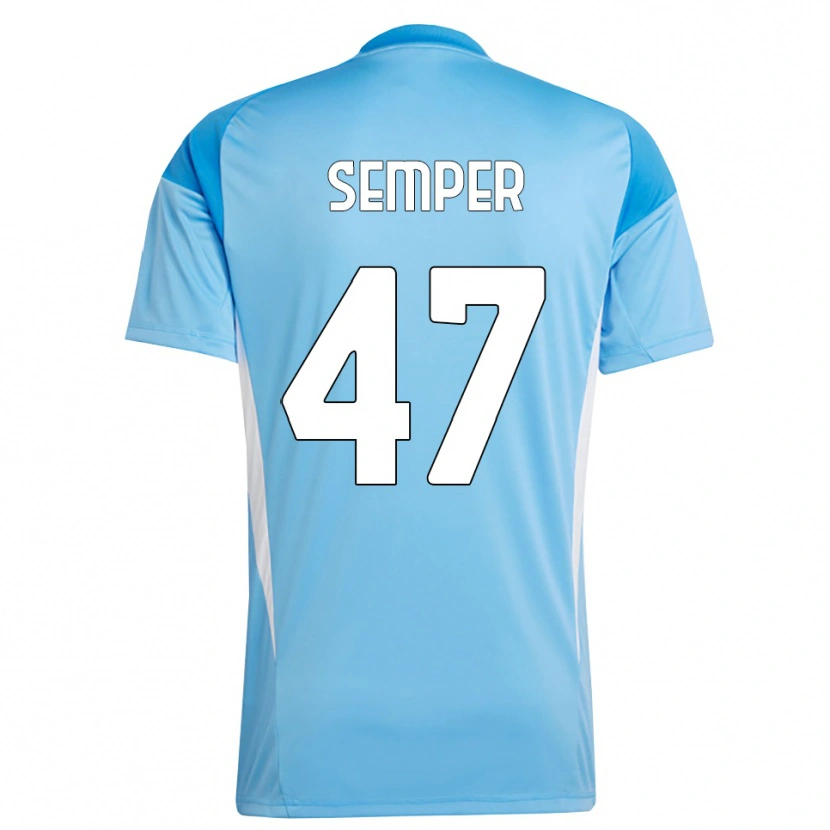 Danxen Criança Adrian Semper #47 Branco Azul Céu Camisola Guarda-Redes 2025/26 Camisa Brasil