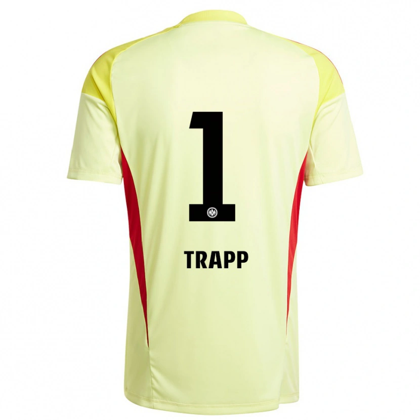 Danxen Criança Kevin Trapp #1 Amarelo Claro Preto Camisola Guarda-Redes 2025/26 Camisa Brasil