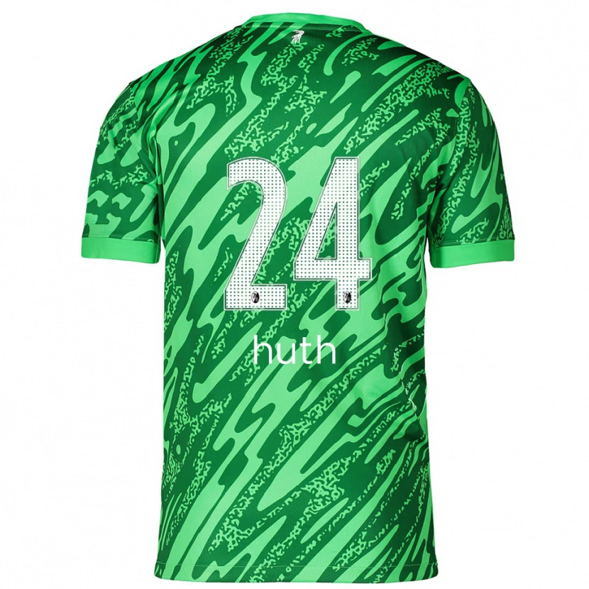 Danxen Criança Jannik Huth #24 Branco Verde Camisola Guarda-Redes 2025/26 Camisa Brasil