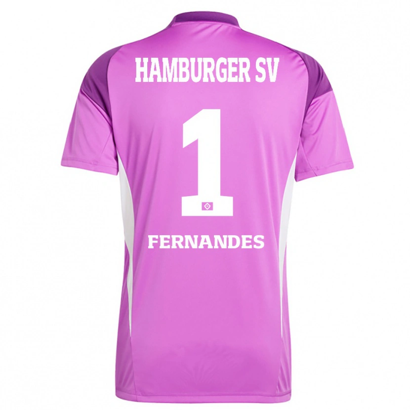 Danxen Criança Daniel Heuer Fernandes #1 Roxo Lilás Branco Camisola Guarda-Redes 2025/26 Camisa Brasil