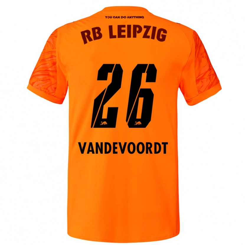 Danxen Criança Maarten Vandevoordt #26 Laranja Vermelho Camisola Guarda-Redes 2025/26 Camisa Brasil