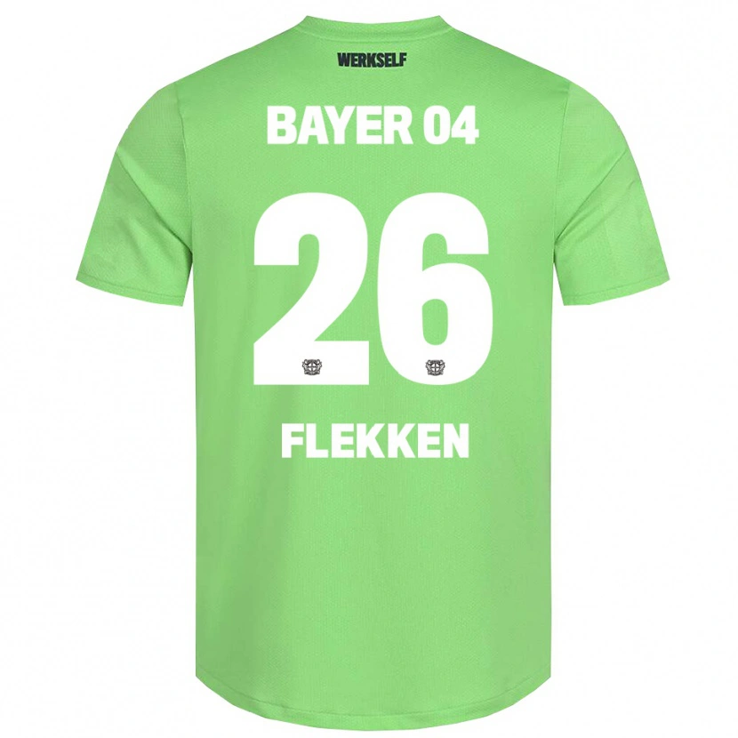 Danxen Criança Mark Flekken #26 Branco Verde Claro Camisola Guarda-Redes 2025/26 Camisa Brasil
