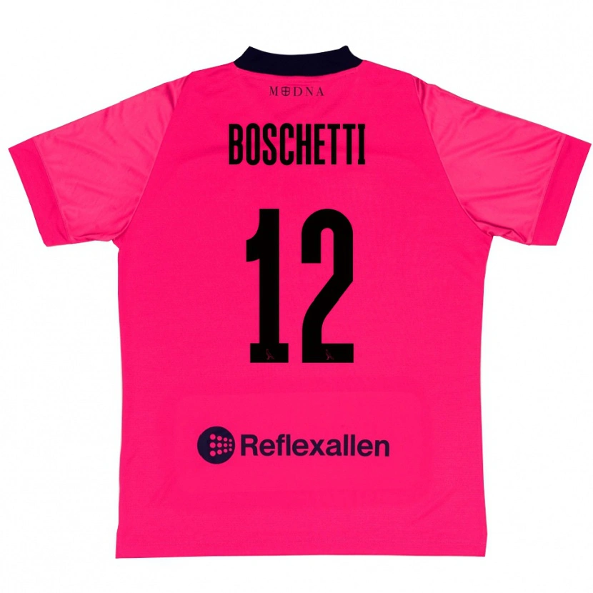 Danxen Criança Matteo Boschetti #12 Rosa Profundo Preto Camisola Guarda-Redes 2025/26 Camisa Brasil
