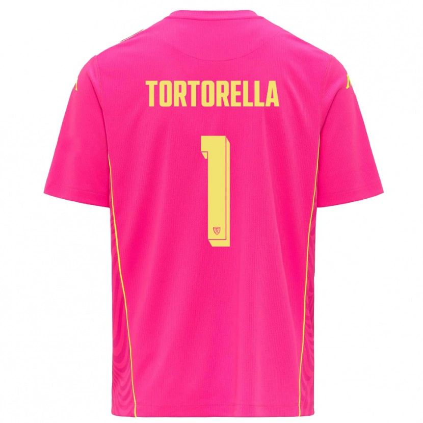 Danxen Criança Diego Tortorella #1 Rosa Profundo Amarelo Camisola Guarda-Redes 2025/26 Camisa Brasil