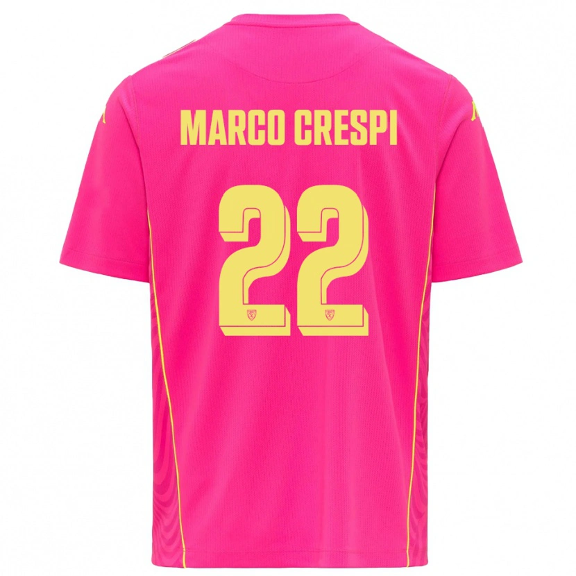 Danxen Criança Gian Marco Crespi #22 Rosa Profundo Amarelo Camisola Guarda-Redes 2025/26 Camisa Brasil