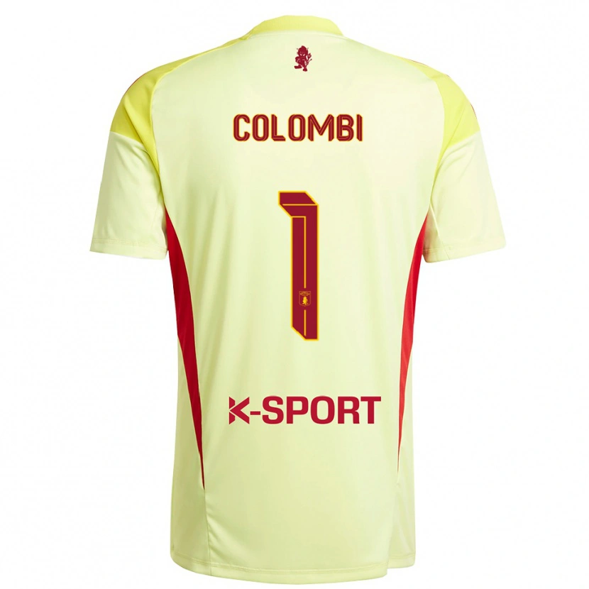 Danxen Criança Simone Colombi #1 Amarelo Claro Vermelho Camisola Guarda-Redes 2025/26 Camisa Brasil