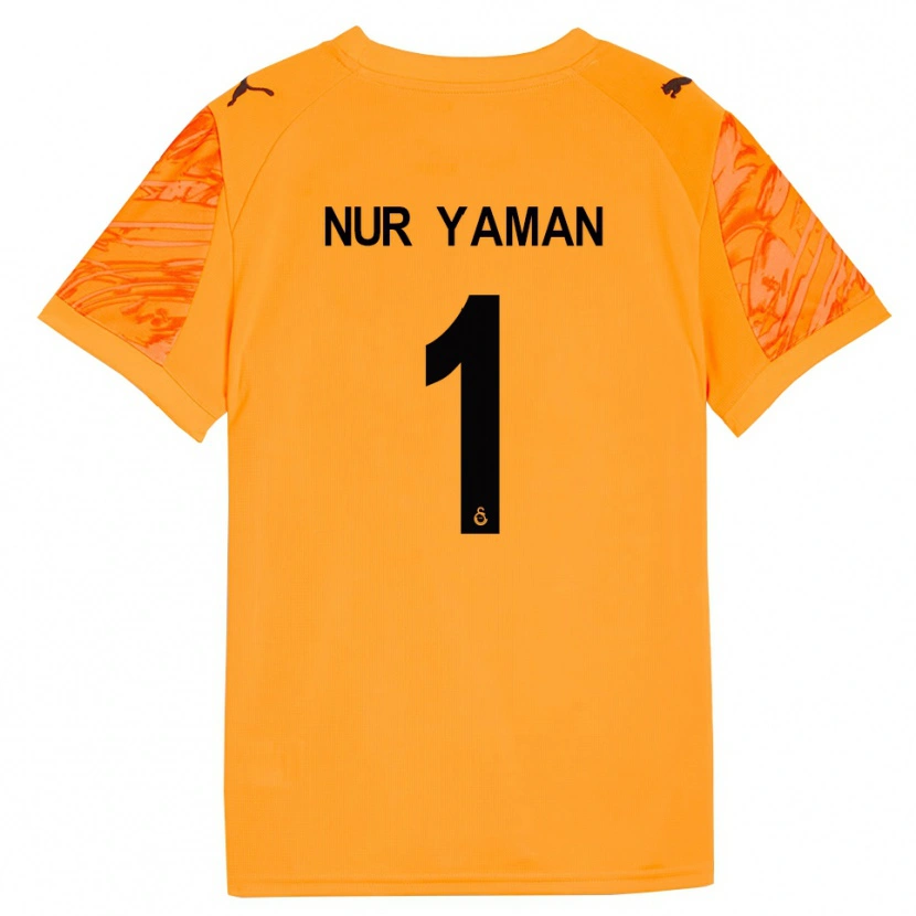Danxen Criança Gamze Nur Yaman #1 Preto Laranja Escuro Camisola Guarda-Redes 2025/26 Camisa Brasil