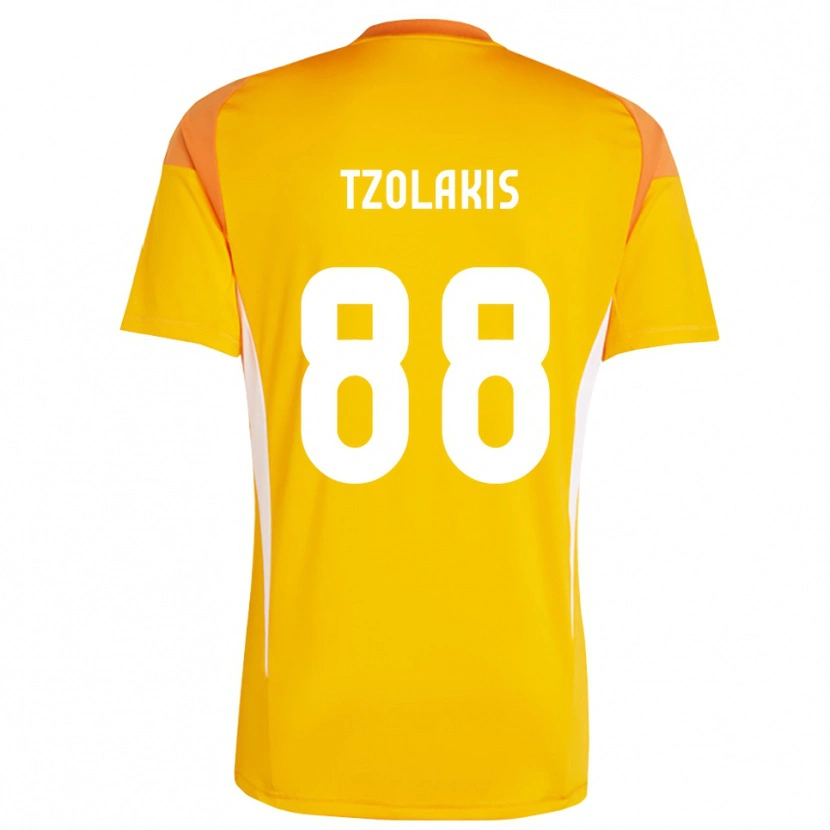 Danxen Criança Konstantinos Tzolakis #88 Laranja Branco Camisola Guarda-Redes 2025/26 Camisa Brasil