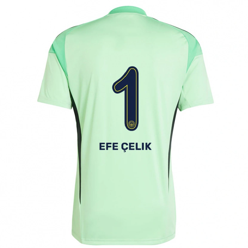 Danxen Criança Mehmet Efe Çelik #1 Preto Verde Claro Camisola Guarda-Redes 2025/26 Camisa Brasil