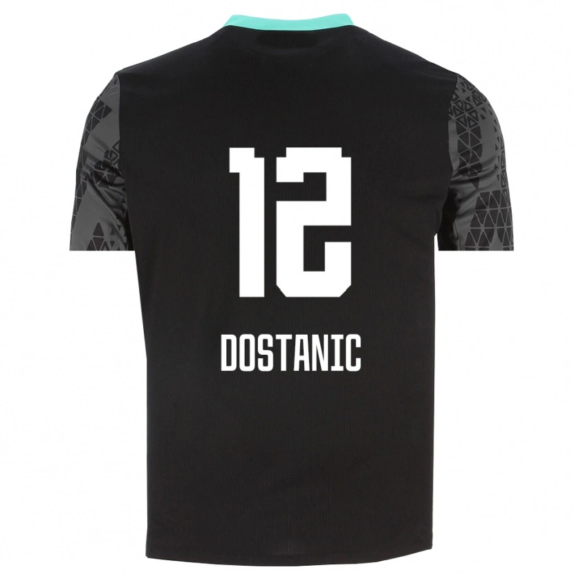 Danxen Criança Filip Dostanic #12 Preto Cinza Escuro Camisola Guarda-Redes 2025/26 Camisa Brasil