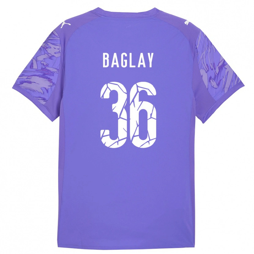Danxen Criança Rostyslav Baglay #36 Roxo Lilás Camisola Guarda-Redes 2025/26 Camisa Brasil