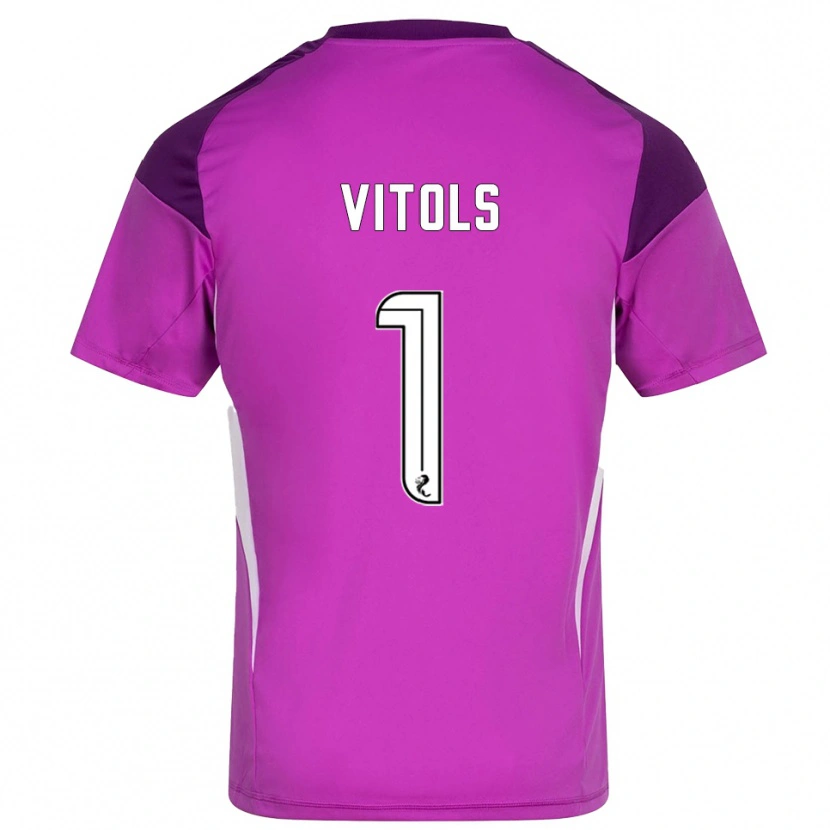 Danxen Criança Rodrigo Vitols #1 Magenta Roxo Camisola Guarda-Redes 2025/26 Camisa Brasil