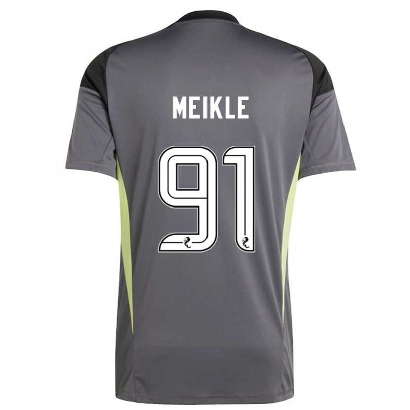 Danxen Criança Jamie Meikle #91 Branco Cinza Camisola Guarda-Redes 2025/26 Camisa Brasil