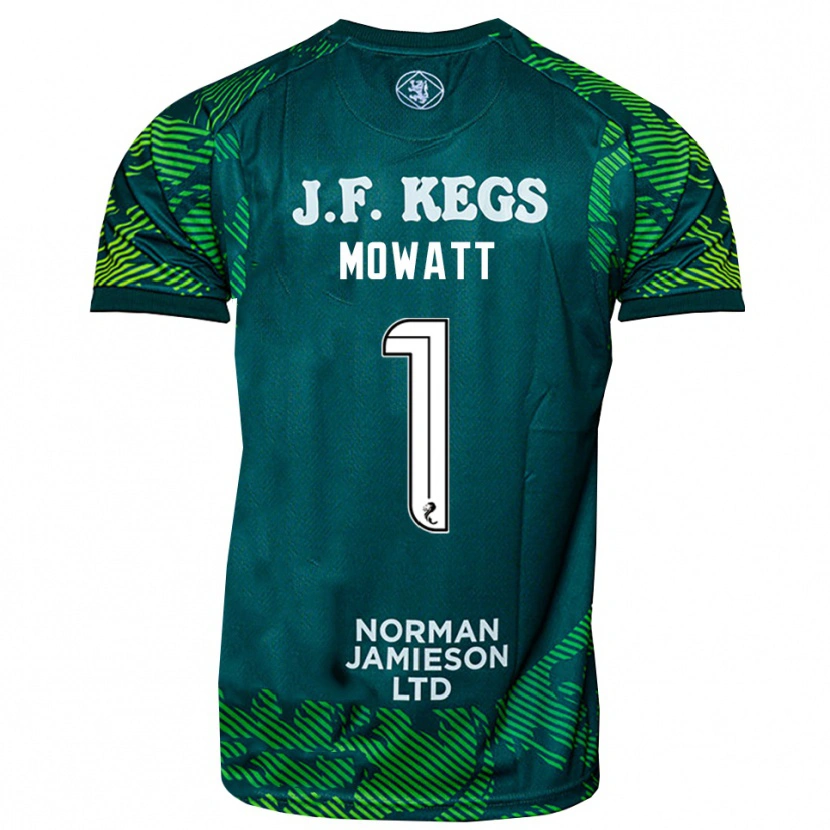 Danxen Criança Beth Mowatt #1 Verde Branco Camisola Guarda-Redes 2025/26 Camisa Brasil