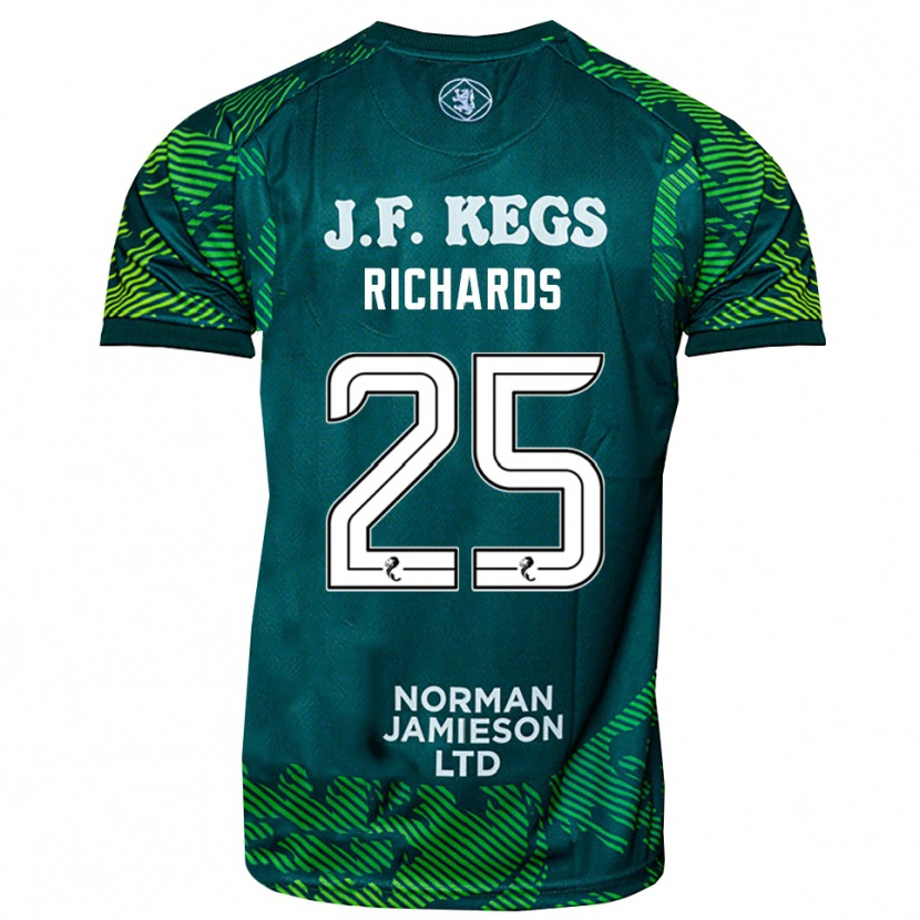 Danxen Criança Dave Richards #25 Verde Branco Camisola Guarda-Redes 2025/26 Camisa Brasil