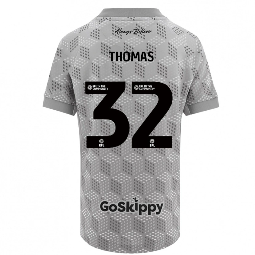 Danxen Criança Lewis Thomas #32 Preto Cinza Camisola Guarda-Redes 2025/26 Camisa Brasil