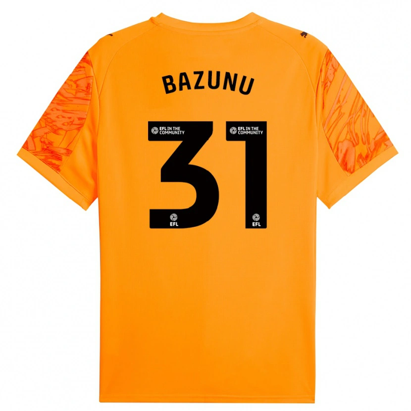 Danxen Criança Gavin Bazunu #31 Laranja Preto Camisola Guarda-Redes 2025/26 Camisa Brasil