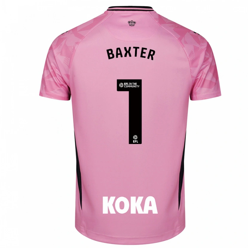 Danxen Criança Nathan Baxter #1 Preto Rosa Claro Camisola Guarda-Redes 2025/26 Camisa Brasil