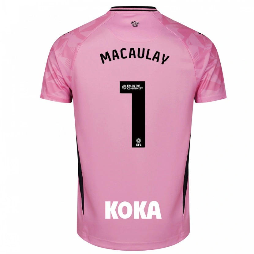 Danxen Criança Jonathan Macaulay #1 Preto Rosa Claro Camisola Guarda-Redes 2025/26 Camisa Brasil