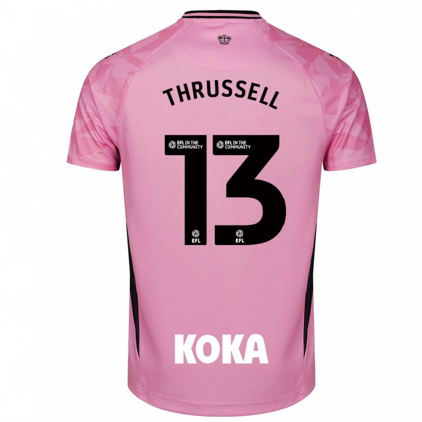 Danxen Criança Sebastian Thrussell #13 Preto Rosa Claro Camisola Guarda-Redes 2025/26 Camisa Brasil
