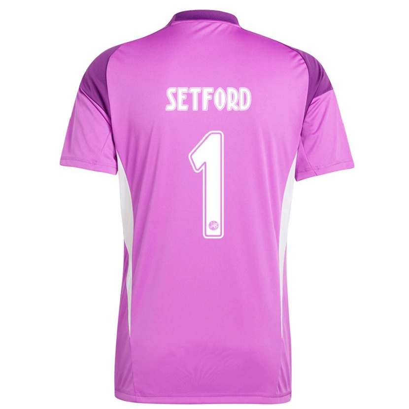 Danxen Criança Charlie Setford #1 Roxo Claro Branco Camisola Guarda-Redes 2025/26 Camisa Brasil
