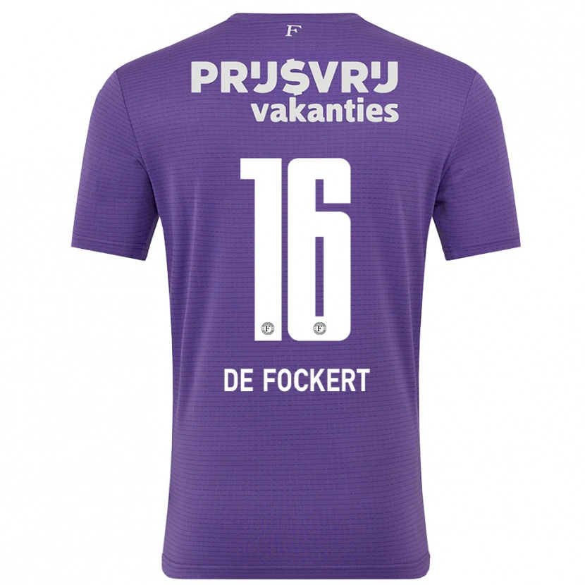 Danxen Criança Maarten de Fockert #16 Roxo Branco Camisola Guarda-Redes 2025/26 Camisa Brasil