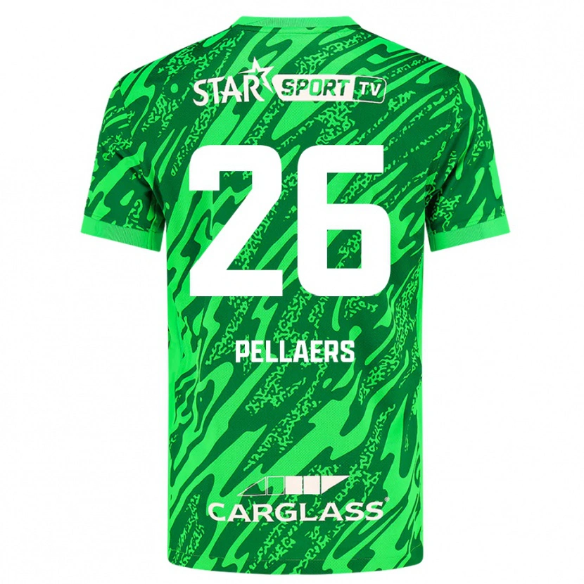Danxen Criança Amanuel Pellaers #26 Verde Escuro Branco Camisola Guarda-Redes 2025/26 Camisa Brasil