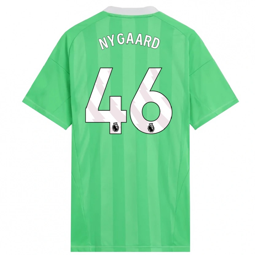Danxen Criança Lucas Nygaard #46 Verde Claro Branco Camisola Guarda-Redes 2025/26 Camisa Brasil