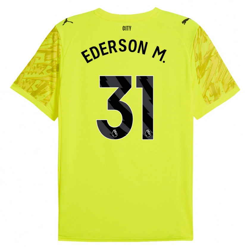 Danxen Criança Ederson #31 Amarelo Laranja Preto Camisola Guarda-Redes 2025/26 Camisa Brasil