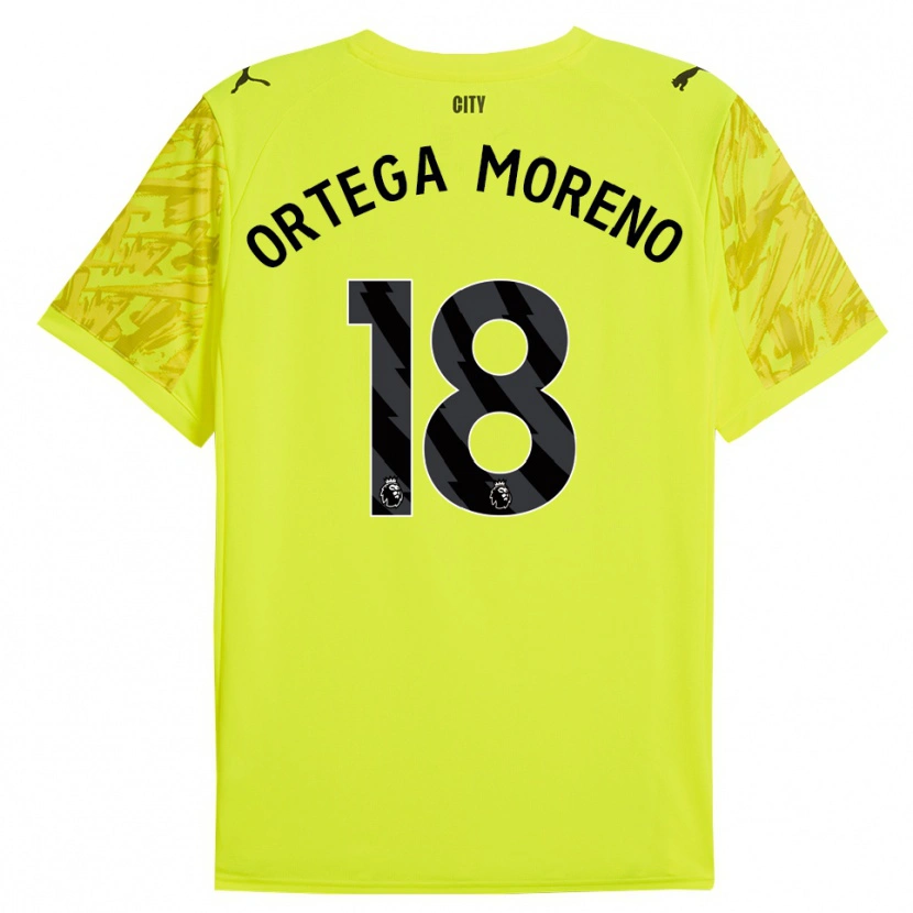Danxen Criança Stefan Ortega #18 Amarelo Laranja Preto Camisola Guarda-Redes 2025/26 Camisa Brasil