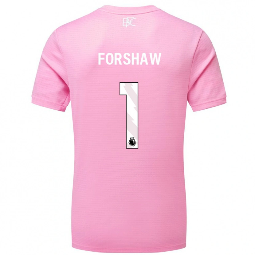 Danxen Criança Lewis Forshaw #1 Rosa Branco Camisola Guarda-Redes 2025/26 Camisa Brasil