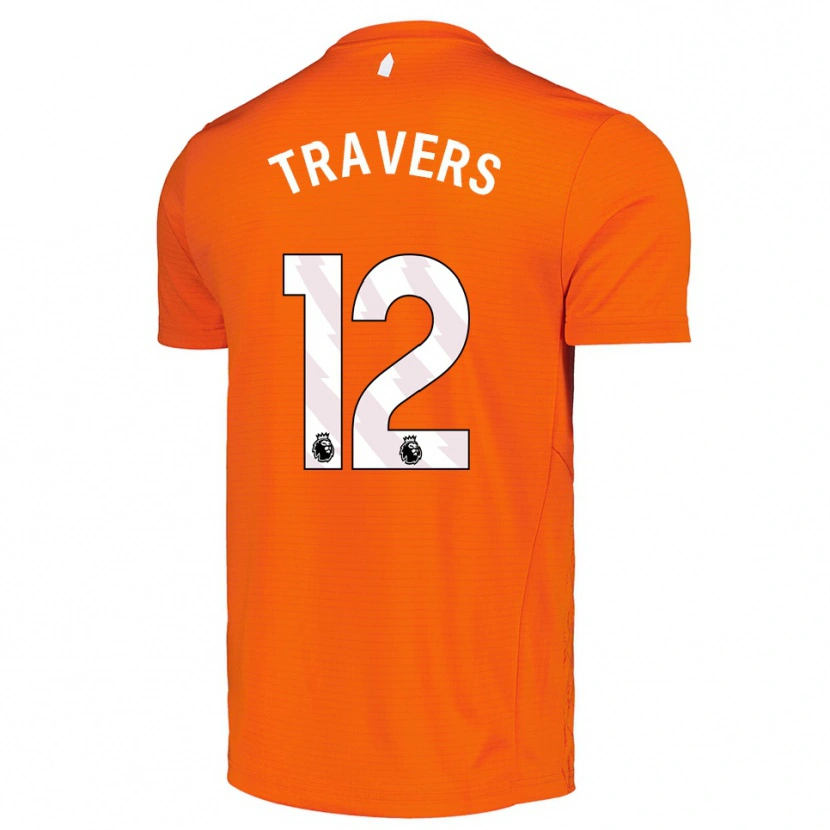 Danxen Criança Mark Travers #12 Laranja Preto Camisola Guarda-Redes 2025/26 Camisa Brasil