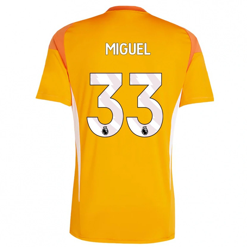 Danxen Criança Carlos Miguel #33 Laranja Branco Camisola Guarda-Redes 2025/26 Camisa Brasil