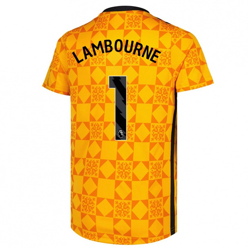 Danxen Criança Demi Lambourne #1 Amarelo Preto Camisola Guarda-Redes 2025/26 Camisa Brasil
